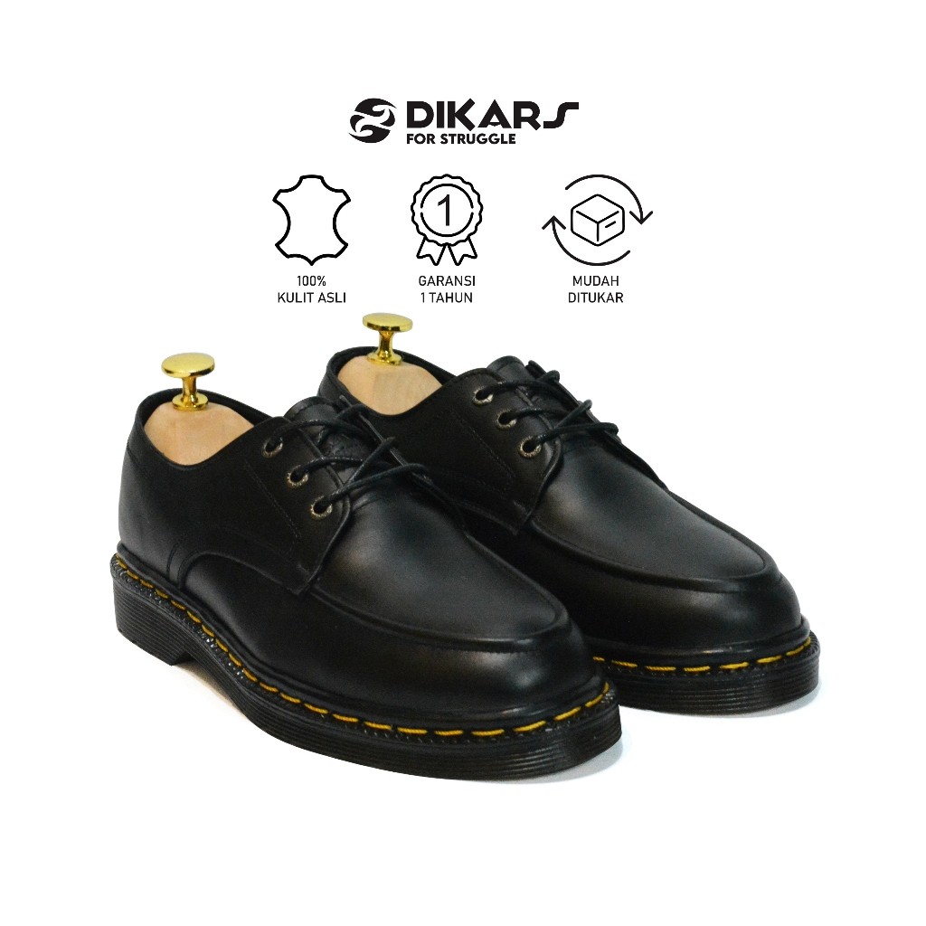 DIKARS - Keling G.2 Sepatu Oxford Hitam Kulit Sapi Asli