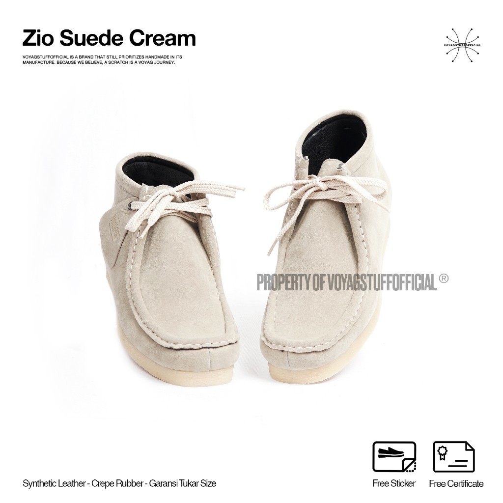 Voyagstuffofficial - Zio Suede Cream Boots Pria