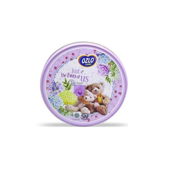 OZLO COOKIES BEAR TIN 250G BLUE/PINK