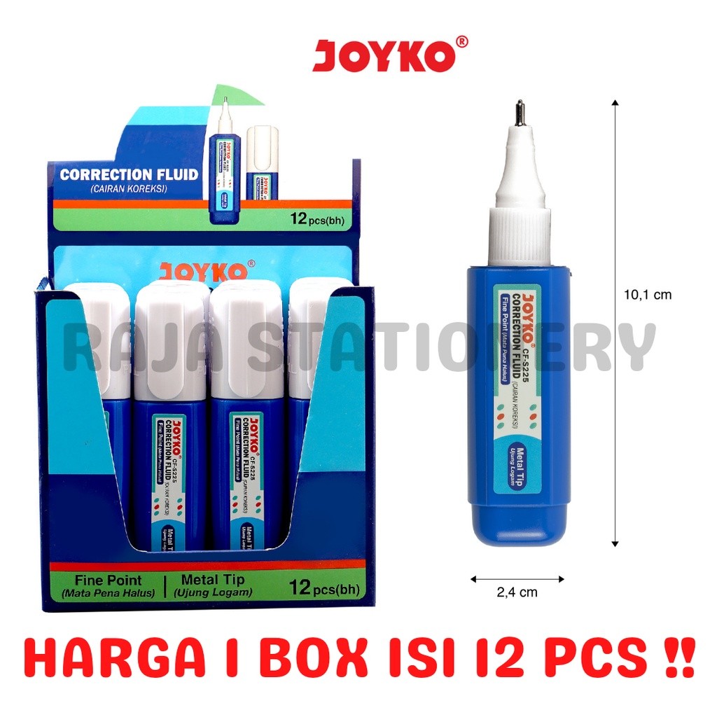 

JOYKO CORRECTION FLUID TIPEX CAIR JOYKO CF-S225 KERTAS DOKUMEN TIPX TIP-EX LUSIN [12PCS] - RAJA BIGBOX