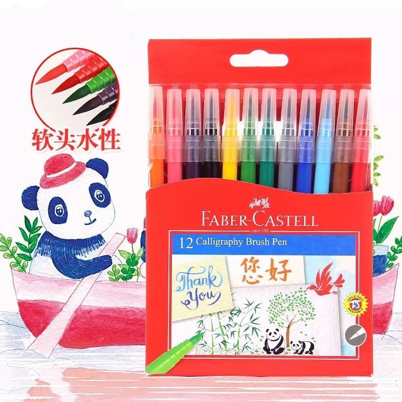 

Faber Castell Calligraphy Brush Pen SET 12 COLOURS Pulpen Kaligrafi - RAJA BIGBOX