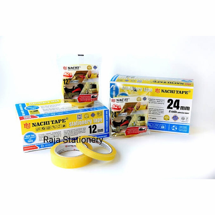 

NACHI STATIONERY TAPE 12MM 24MM KECIL BESAR / SELOTIP SOLATIP ISOLASI NACHI MURAH BERKUALITAS KUAT - RAJA BIGBOX