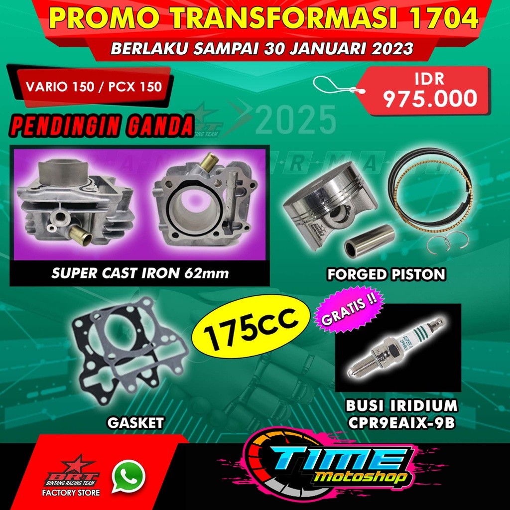 BLOK CAST IRON & FORGED PISTON BRT VARIO 150 VARIO 125 PCX 150 ADV 150 62.00 175 CC DOUBLE COOLER