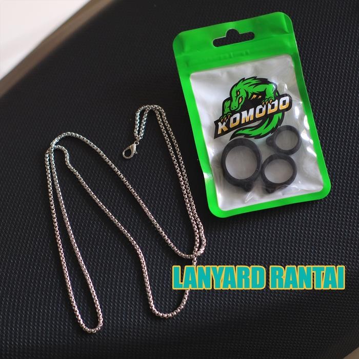 

Lanyard Rantai Anti Karat Komodo + 3 Silicon Ring
