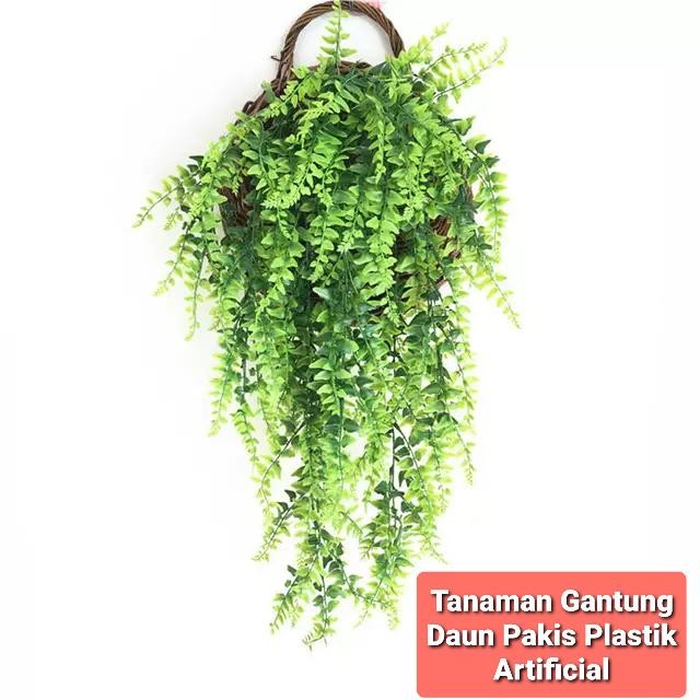 *CepatSampai*_ TANAMAN HIAS GANTUNG DAUN PAKIS JUNTAI PLASTIK IMITASI DEKORASI RUMAH