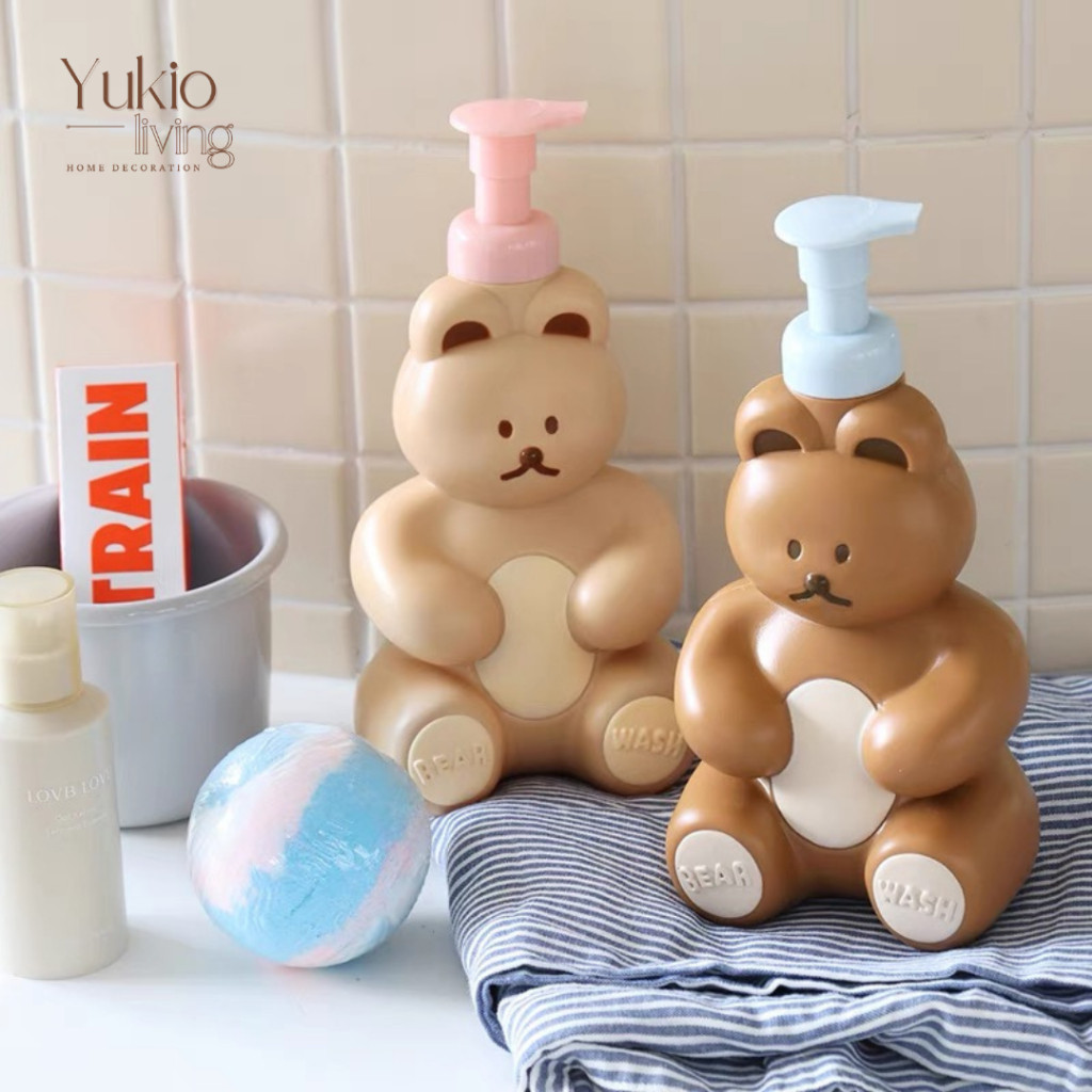 YUKIO BEAR FOAMING SOAP DISPENSER - BOTOL SABUN CUCI TANGAN PUMP LUCU AESTHETIC