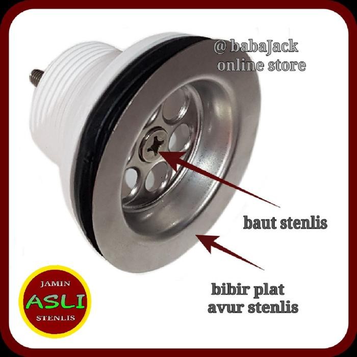 Avur wastafel stenlis afur 11/4 stainless alat pembuangan air wastafel