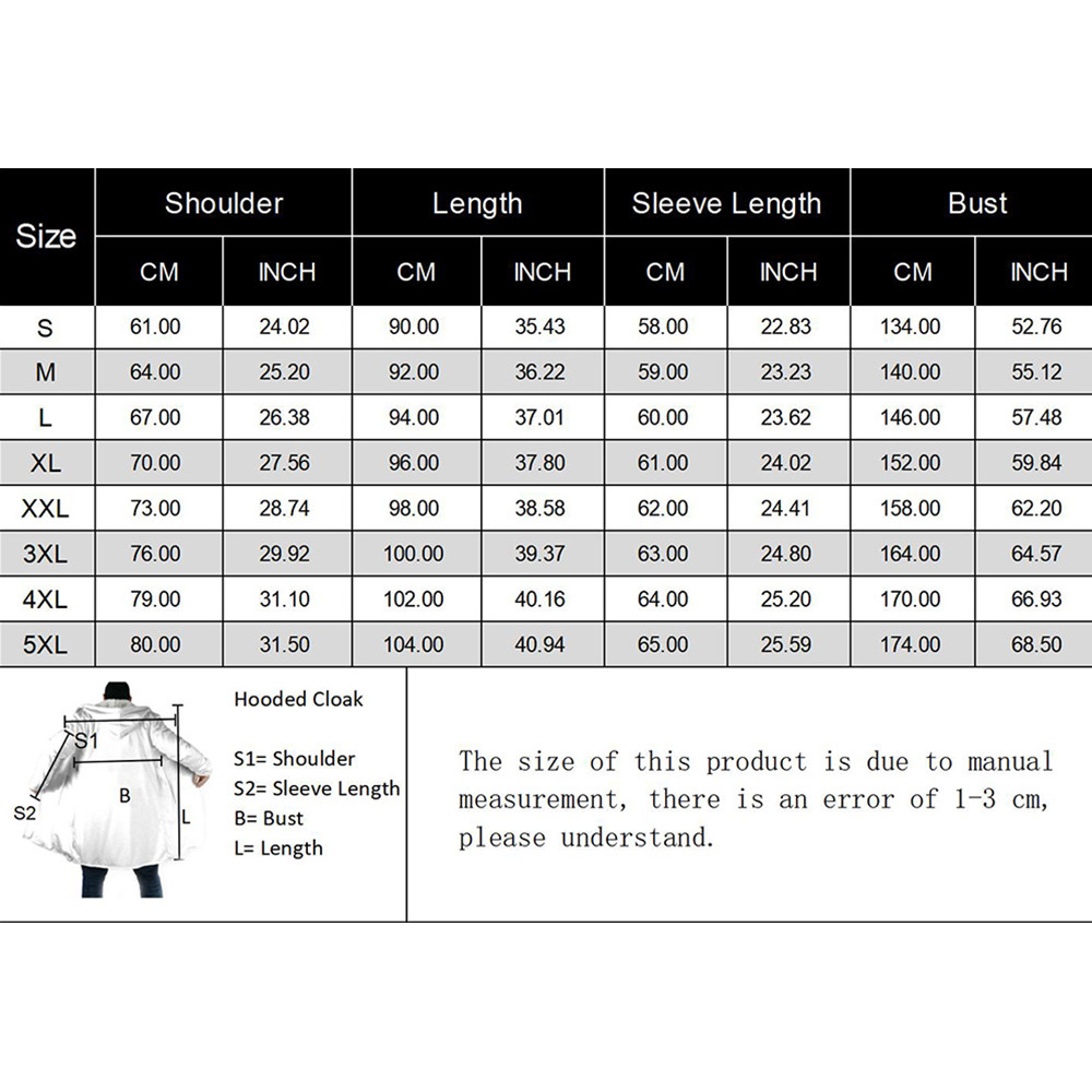 Cloocl Thick Warm Hooded Cloak For Men Tattoo Symbol Pattern Armor Overcoat Coat 3D Print Windproof