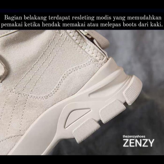 TZS Zenzy Timo Boots Korea Design - Sepatu Boots Wanita - Sepatu Boots Korea Fashon Cewek canvas
