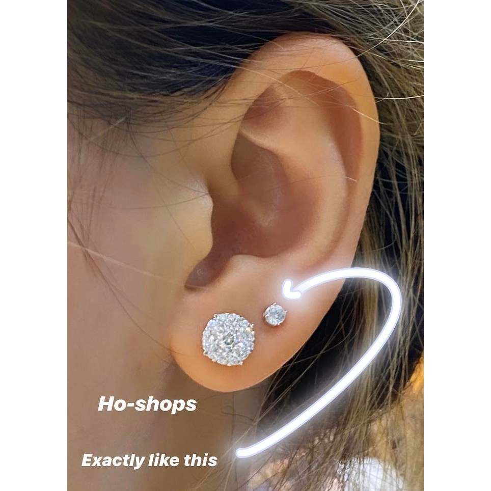 Clavie- Anting / Giwang Soliter Mas Putih Kadar 75% Asli Emas