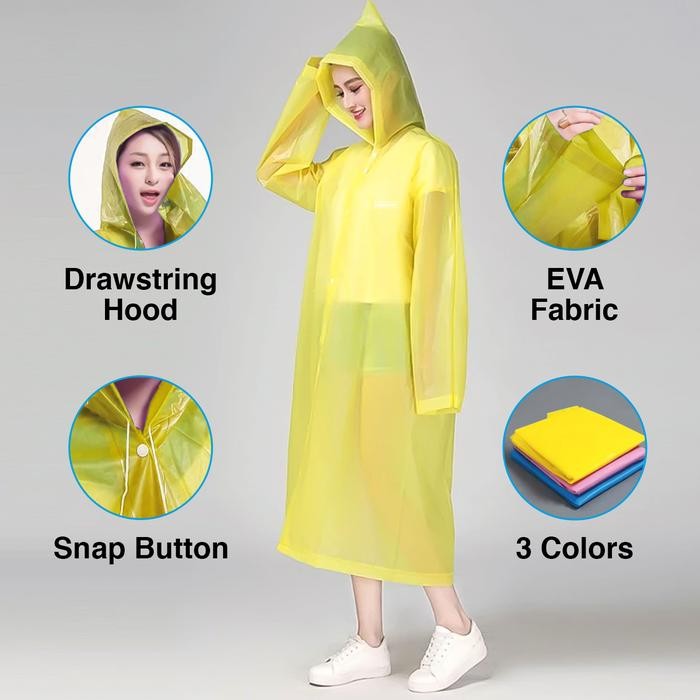 JAS HUJAN Kenmaster Jas Hujan EVA KM-130 Poncho /Jas Hujan Tebal/Jas Hujan Jumbo - Kuning tahan lama