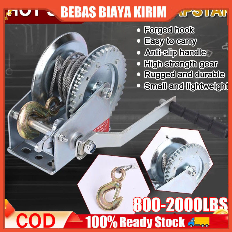 800LB Hand Winch 10M/Wire Rope Hand Winch Kualitas Tinggi Hand WinchHand Winch/Boat Winch/Katrol
