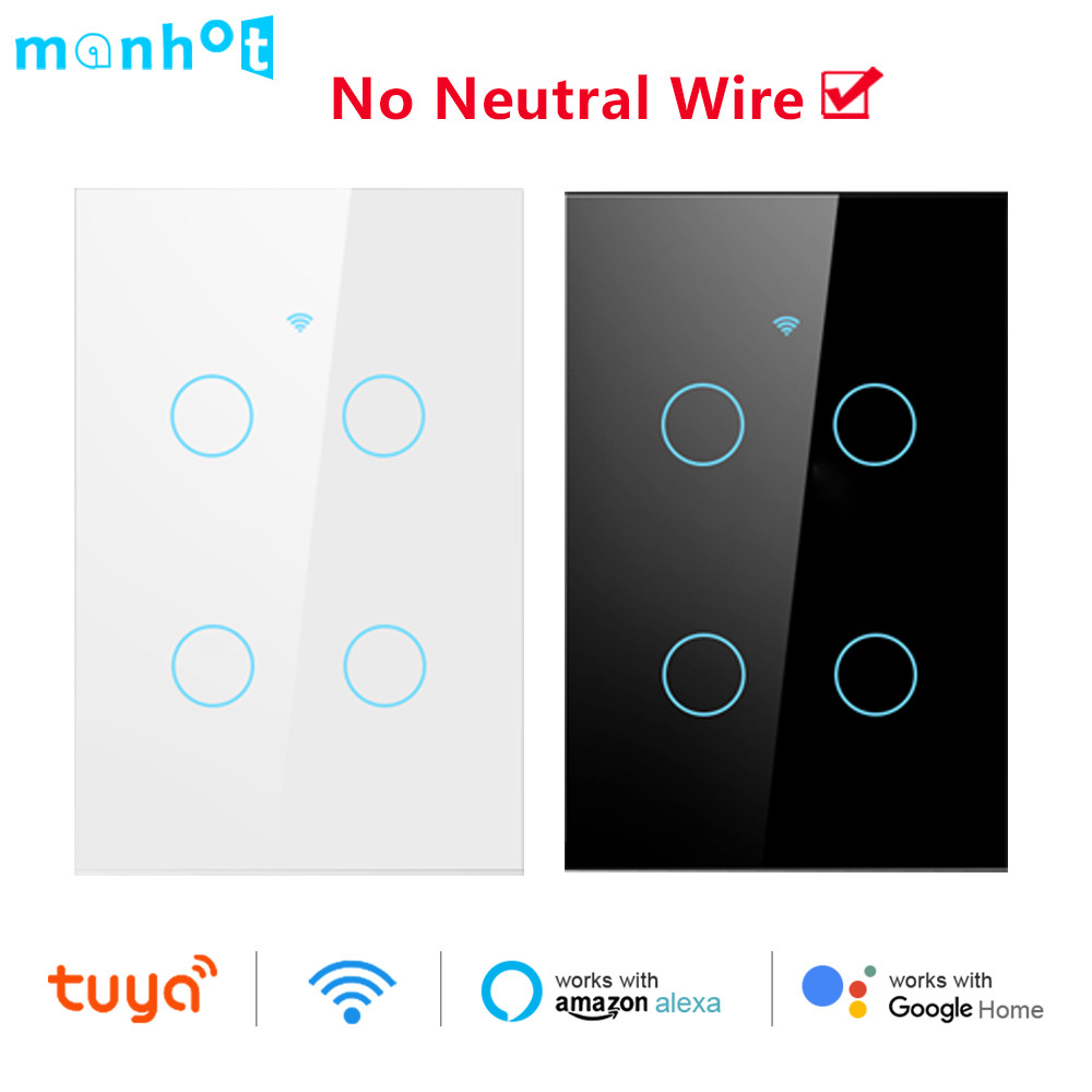Tuya Wifi Smart Wall Touch Switch No Neutral Wire Required Smart Life