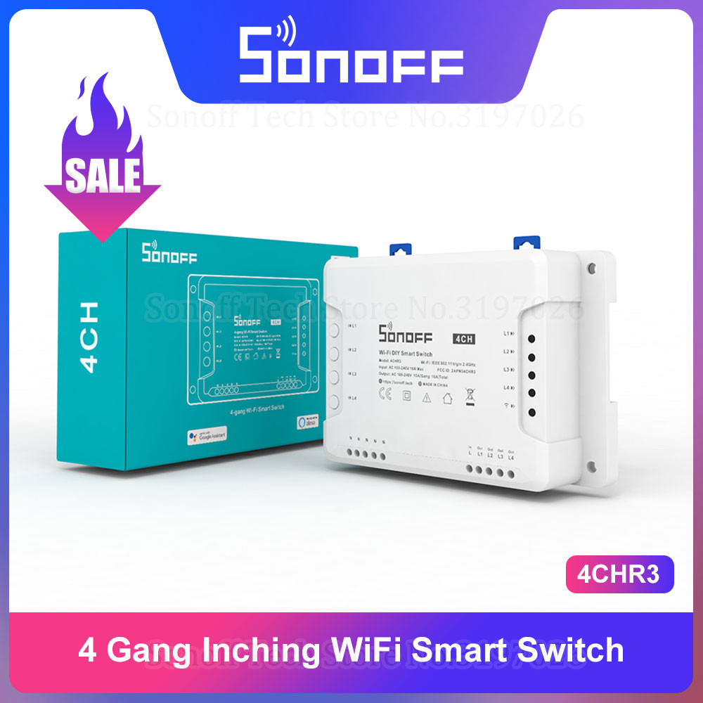 Itead Sonoff 4CH/4CH PRO R3 Wifi Smart Switch 4 Gang Wifi Light