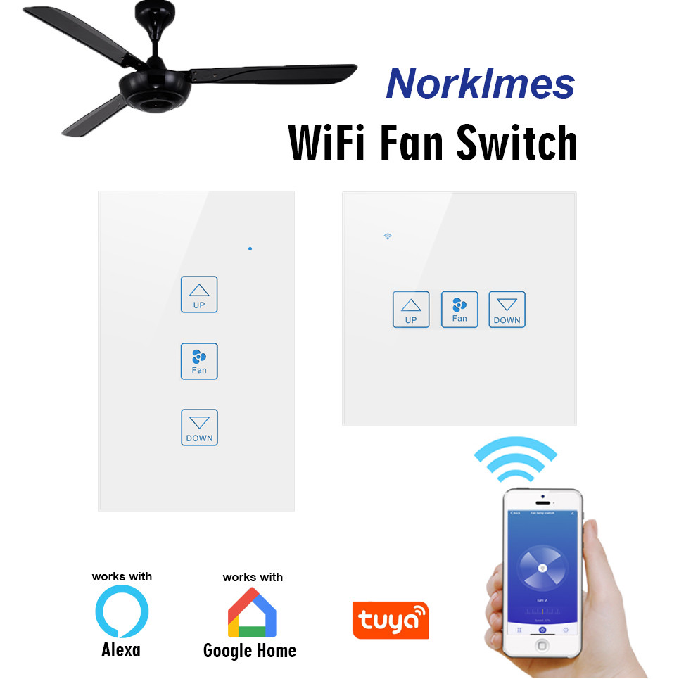 Norklmes Smart Wifi Ceiling Fan Switch Tuya Smart Life Remote