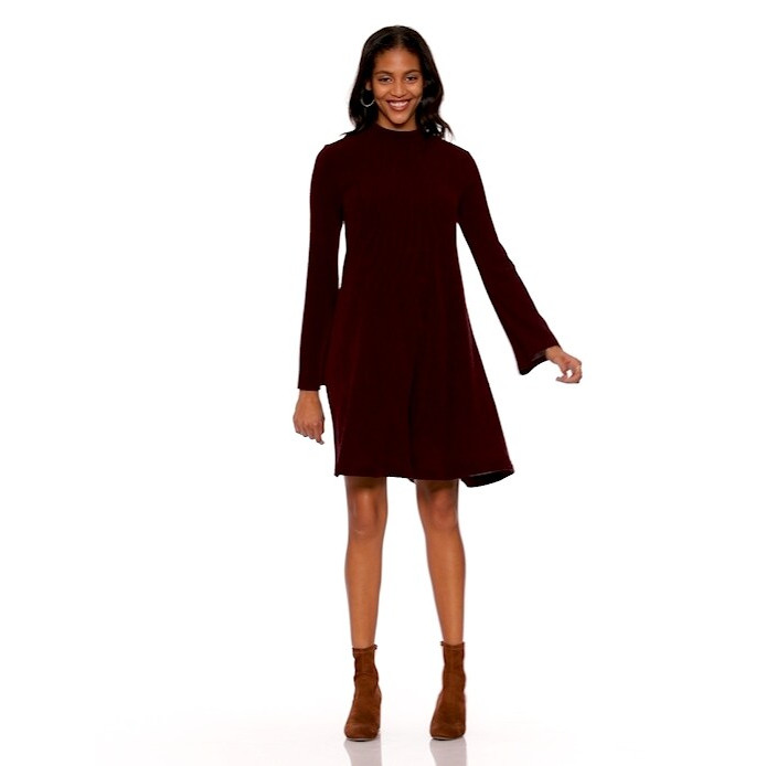 [NEW] OLD NAVY Mock-Neck Rib-Knit Swing Dress - 4176