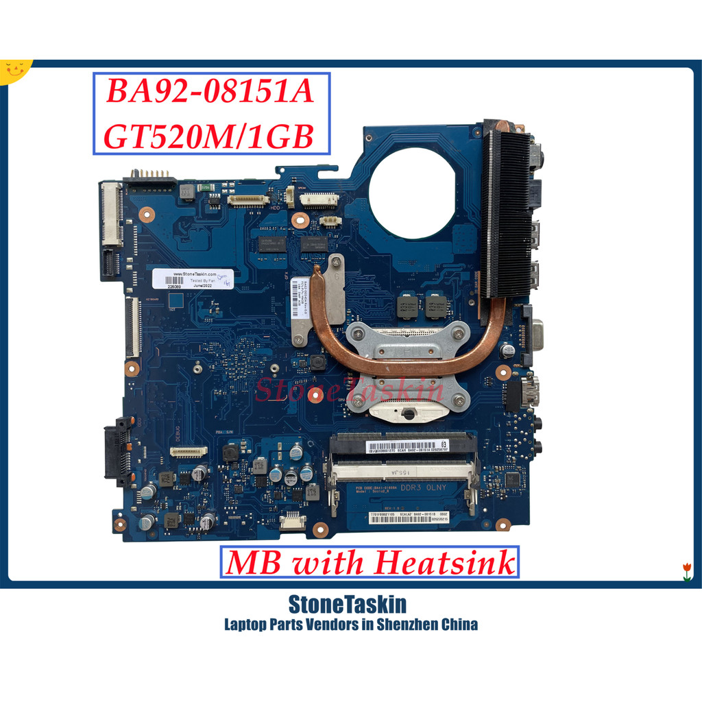 StoneTaskin BA92-08151B BA41-01610A For Samsung RV420 Laptop Motherboard With Heatsink HM65 GT520M 1