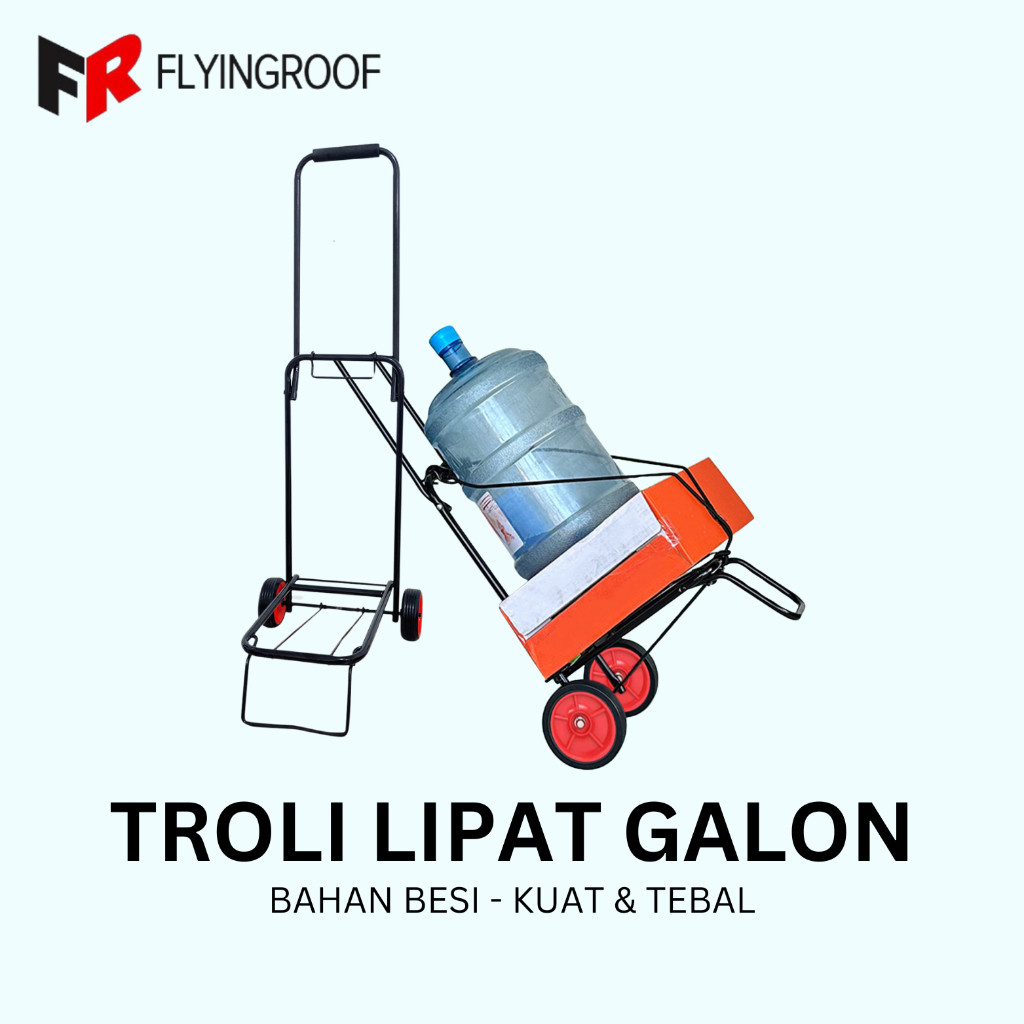 Troli Besi Mini Troli Lipat Galon Troli Angkat Barang Serbaguna Dengan Roda Multifungsi Kuat - V7A1