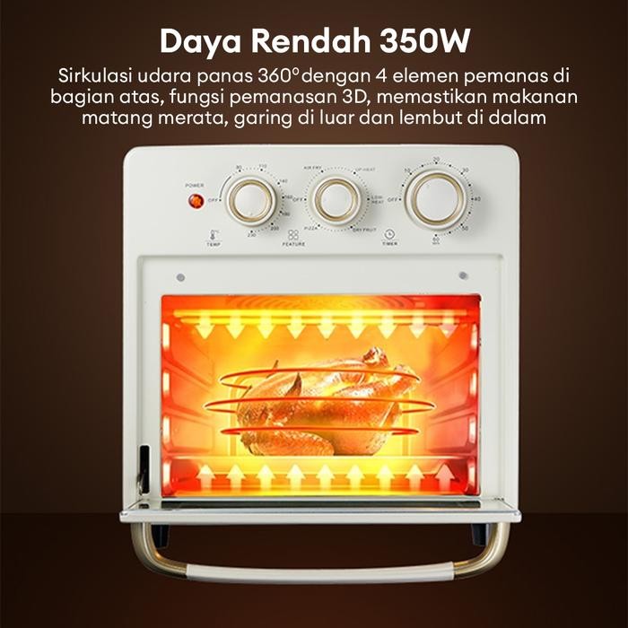 (EKSKLUSIF JORDI ONSU VC) Samono Air fryer Multifungsi 7 in 1 Oven Toaster 18L Low Watt 350W