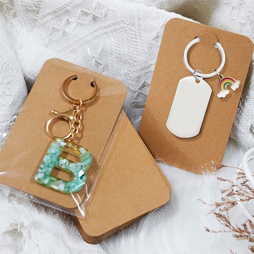 100pcs Label Kertas Anting Premium Custom Packaging Aksesoris Display Perhiasan Anting Warna Hitam