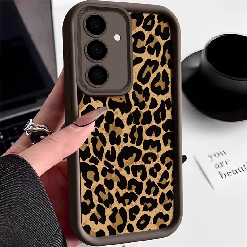 Luxury Leopard Print Graphic Phone Case For Samsung Galaxy S24 S23 S22 Ultra Plus S21Fe A55 A54 A53