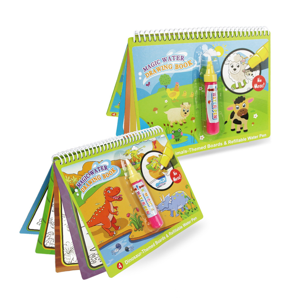 

8 Types Magic Water Drawing Doodle Book & Magic Pen Coloring Painting Drawing Board Early