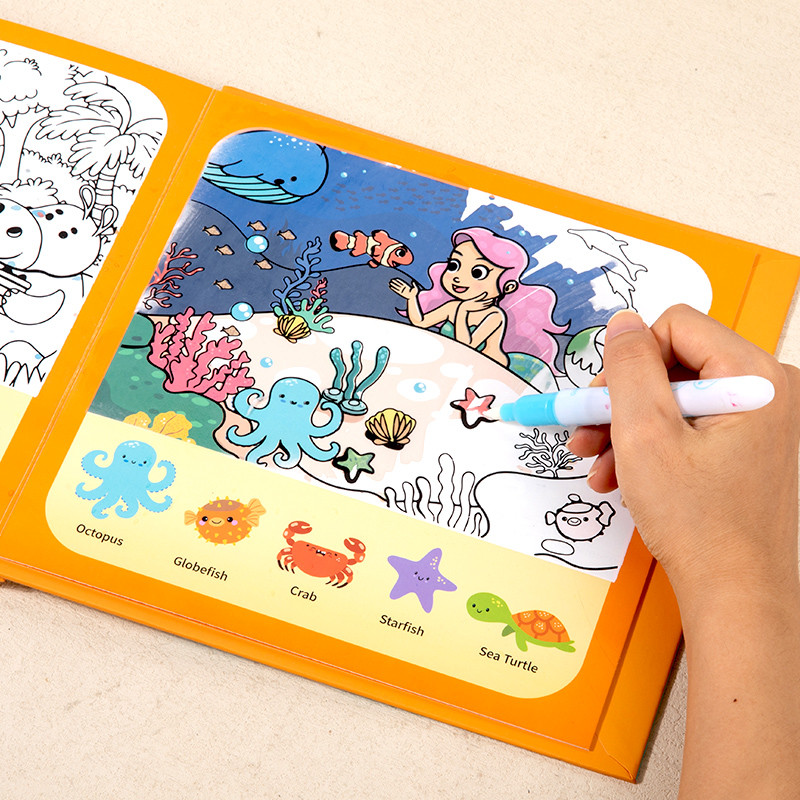 

Quiet Book Magical Water Drawing Book Montessori Toys Reusable Coloring Book Sensory Early Education