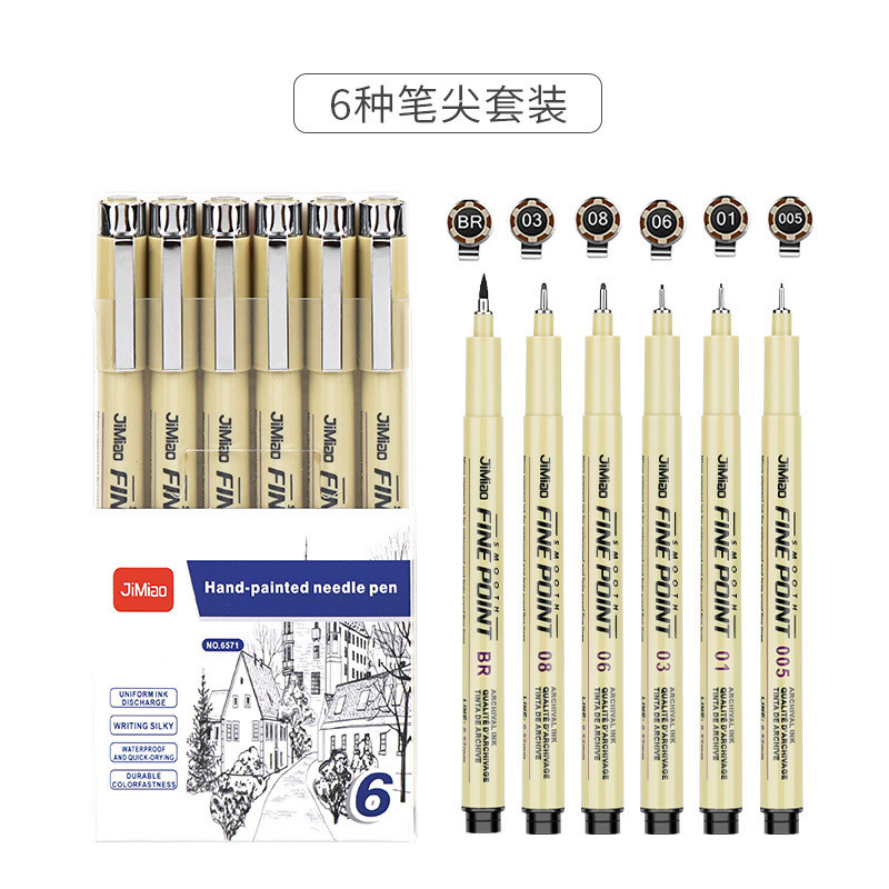 

Professional 6/12Pc Manga Art Marker Set Fine Line Sketch Pens For Drawing Illustration &