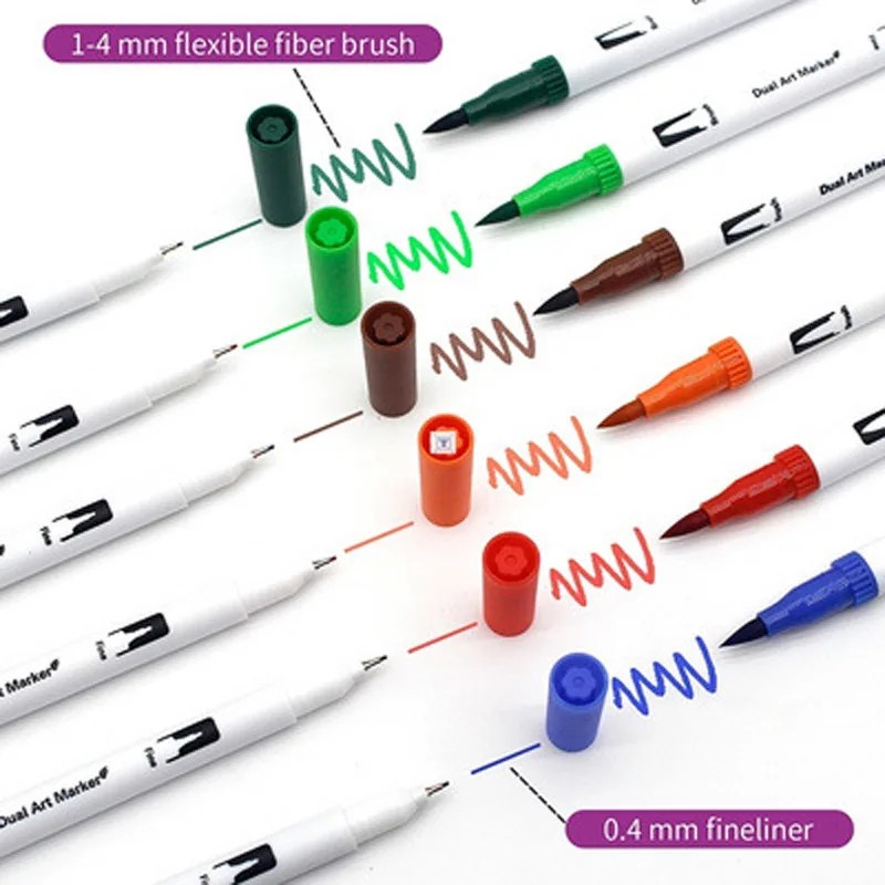 

12-120 Colors Art Marker Pen Set Dual Brush Tip Fine Tip Watercolor Pen Journaling Letter Drawing