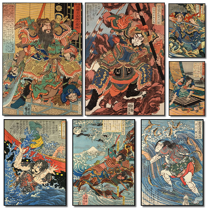 

Vintage Japanese Samurai Japan Traditional Culture Posters And Prints Canvas Painting Wall Art