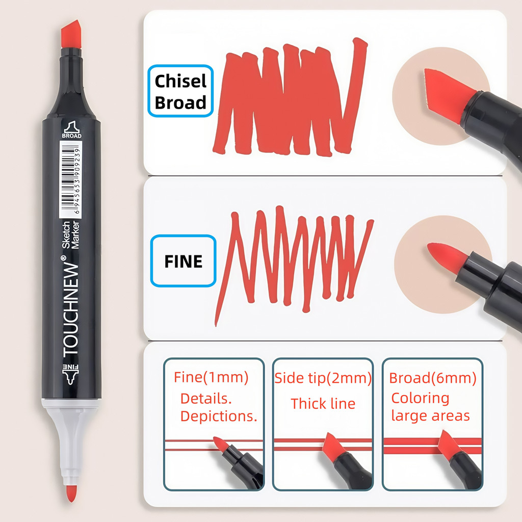 

Touchnew Alcohol Markers, Dual Tip Coloring Markers For ,Markers For Adults,Coloring Illustrations