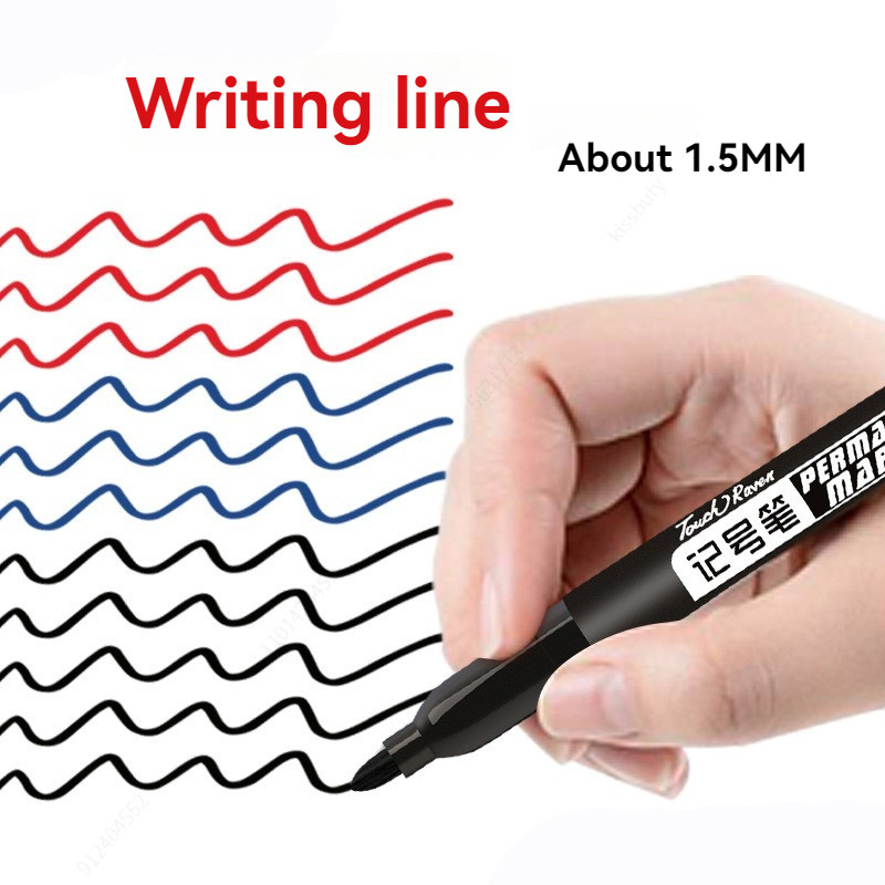 

6 Pcs Permanent Marker Pen Drawing Markers Black Blue Red Waterproof Ink Sketch Manga Pens