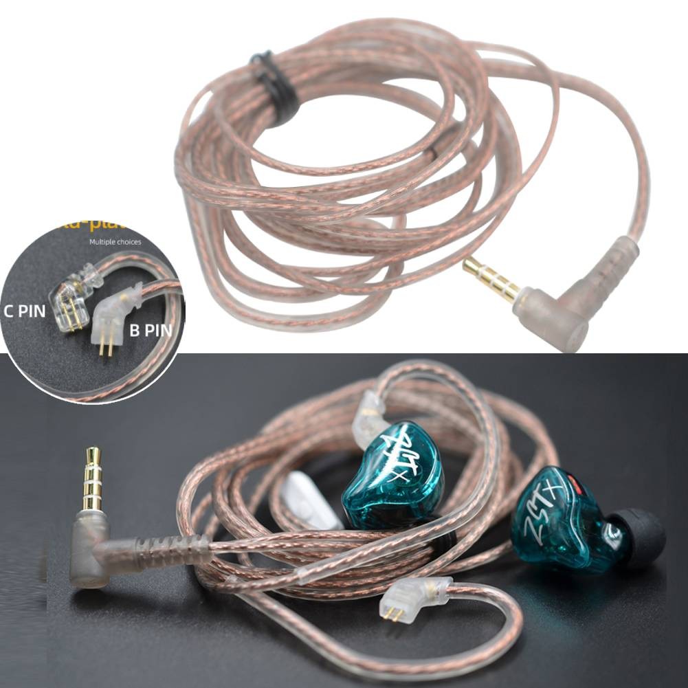 Oxygen-Free Headset Wire Headphone Cord Replacement Copper Headset Cable for KZ/CCA Headphone Wire A