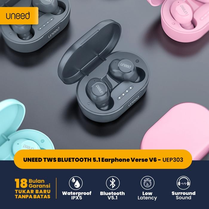Uneed Tws Bluetooth 5.1 Earphone Verse V6 - Uep303