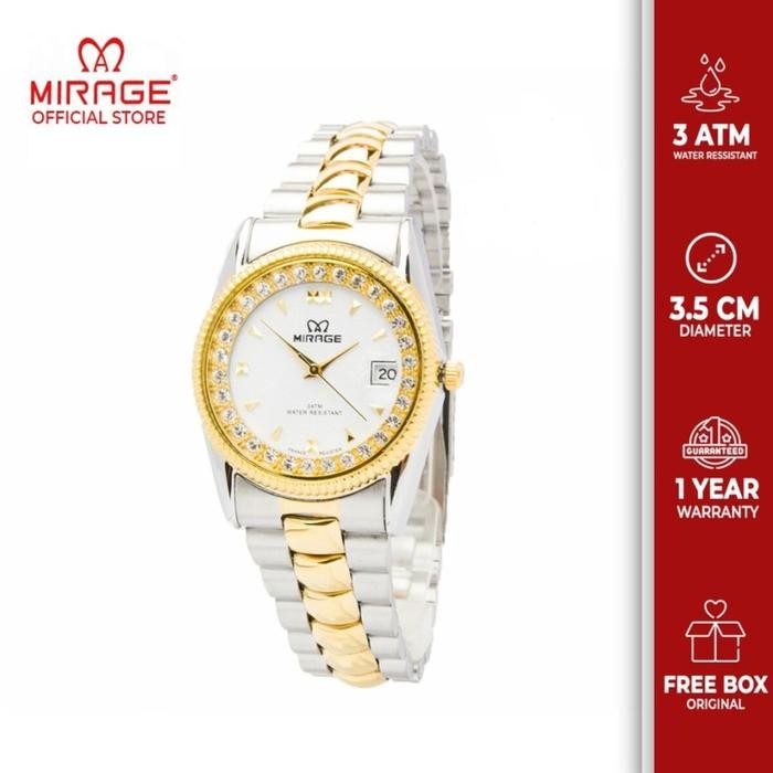 Femmora- Mirage Watch - Jam Tangan Wanita Permata Mewah Silvergold Rx Original Kaca Stainless