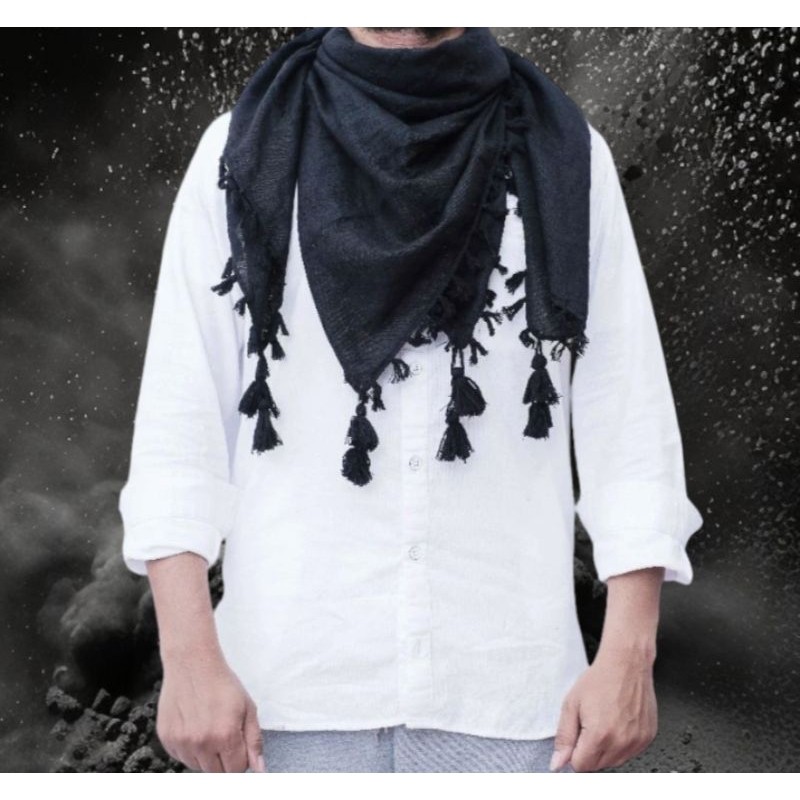 Promo Bulan Ini Sorban Full Hitam Ronce / Sorban Aliska Gold Hitam / Sorban Palestine