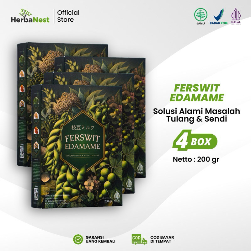 

FERSWIT SUSU EDAMAME JEPANG UNTUK KOLESTEROL, ASAM URAT, NYERI SENDI & TULANG 100% ORIGINAL PAKET 4