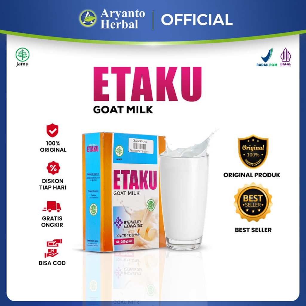 

ETAKU WALATRA SUSU KAMBING ETAWA ASLI 1 BOX ISI 200 GRAM BUBUK SERBUK MURNI ASLI ORIGINAL BPOM 100%