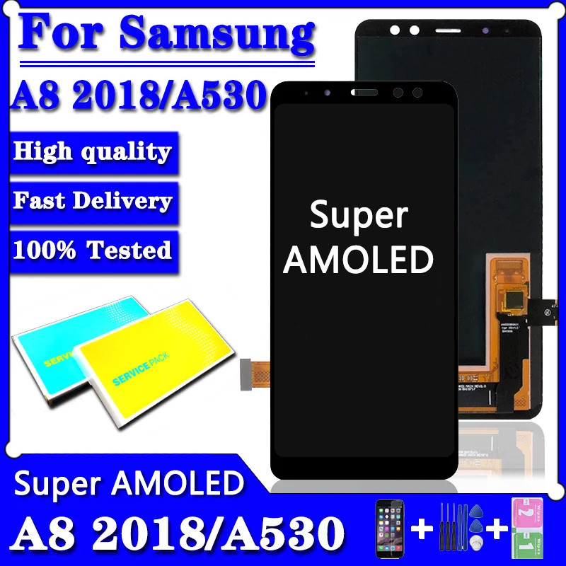 5.6"Super Amoled For SAMSUNG  A8 2018 A530 A530F LCD Display Touch Screen Digitizer Assembly A8 2018