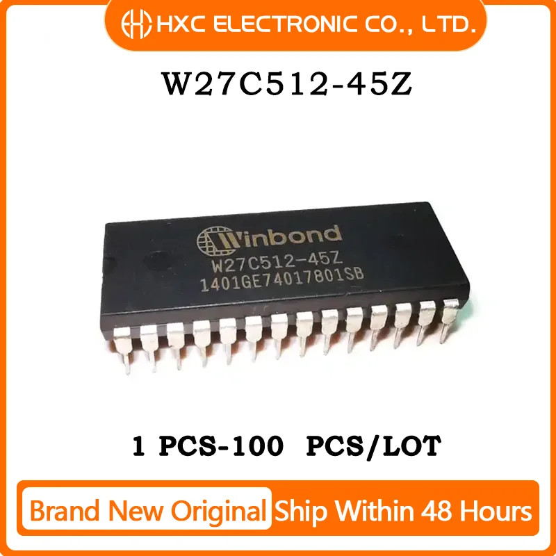 IMPORT 1PCS/5PCS/10PCS/50PCS W27C512-45Z W27C512-45 W27C512 IC EEPROM 512KBIT PARALLEL DIP-28 NEW