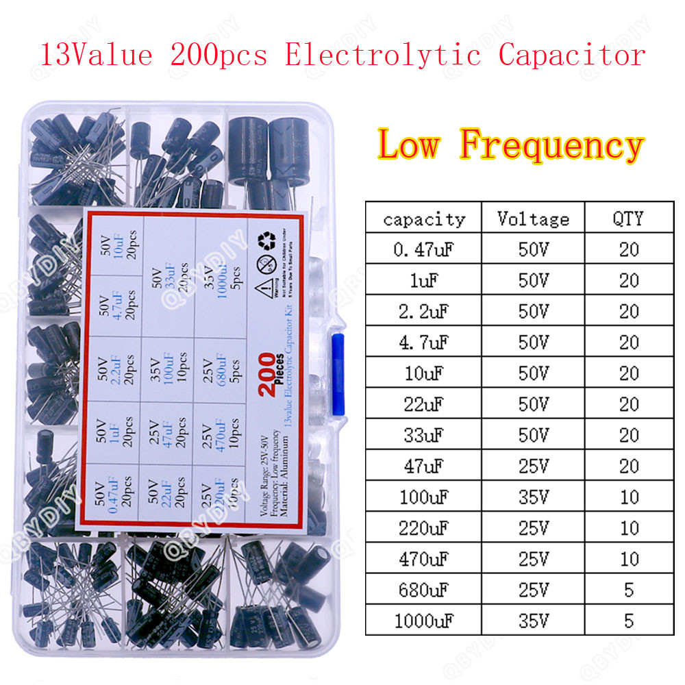 IMPORT DIP SMD ELECTROLYTIC CAPACITORS ASSORTMENT KIT 16V25V35V 50V 400V 1UF 2.2UF 4.7UF 10UF 33UF