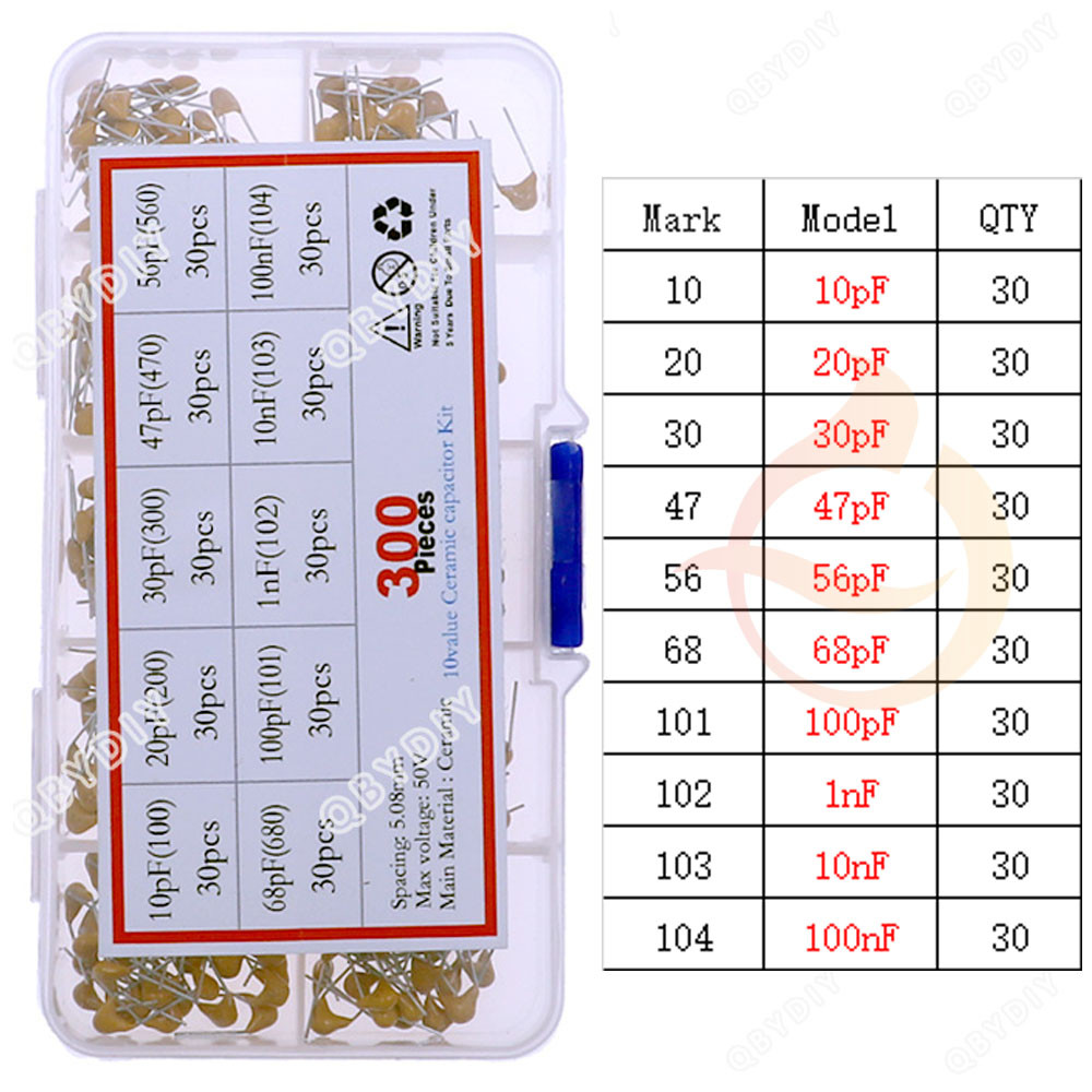 IMPORT 50V MULTILAYER CERAMIC CAPACITOR MIXED KIT BOX 101 102 103 104 105 10PF 22PF 47PF 68PF 200PF