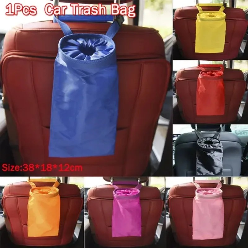 1Pc Car Trash Can Bag Car Seat Backrest Trash Bag Trash Can Reusable