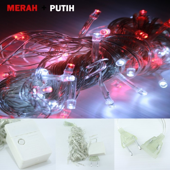Lampu Hias TUMBLER MERAH PUTIH panjang -+8 meter Lampu Hias kemerdekaan LED / Lampu Dekorasi LED /