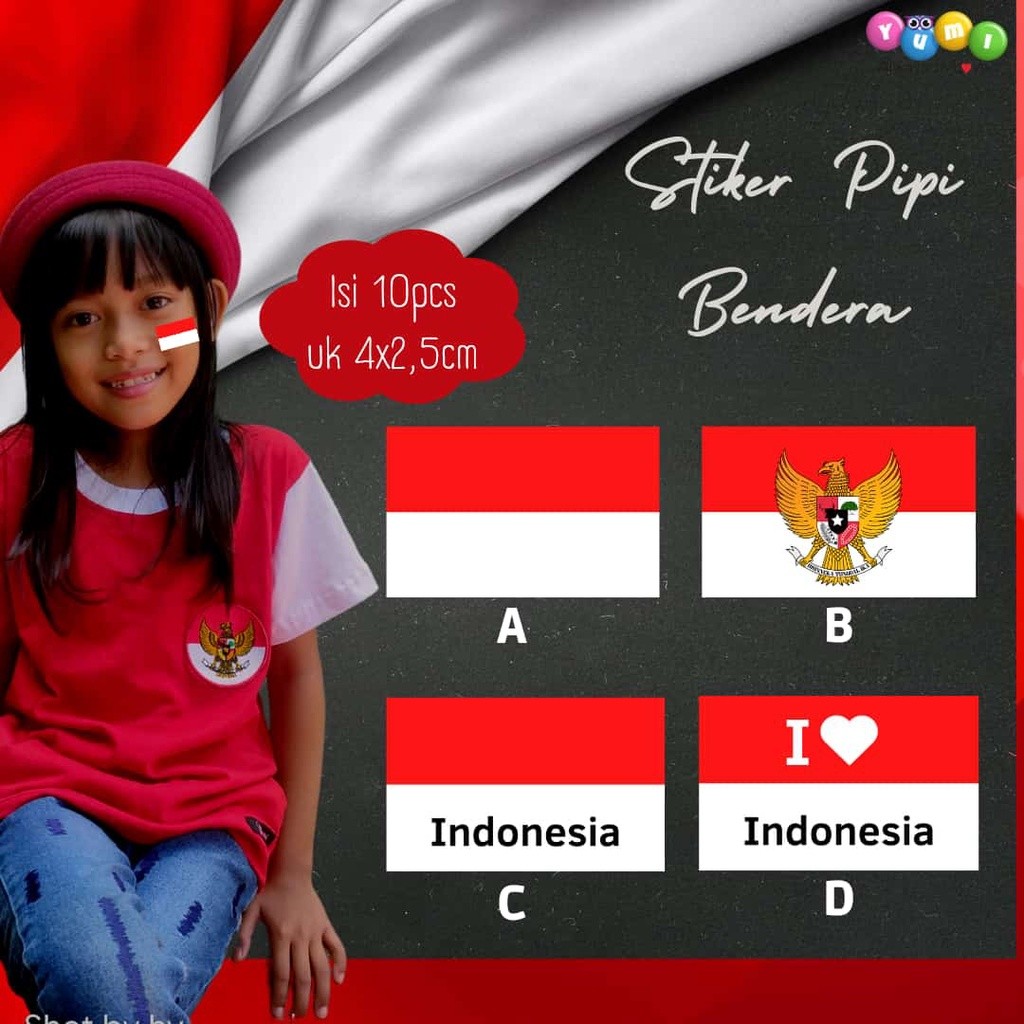 

10pcs stiker pipi bendera Indonesia