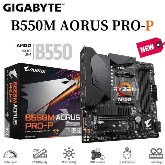 Gigabyte B550M AORUS PRO-P Motherboard AMD B550 Socket AM4 Support