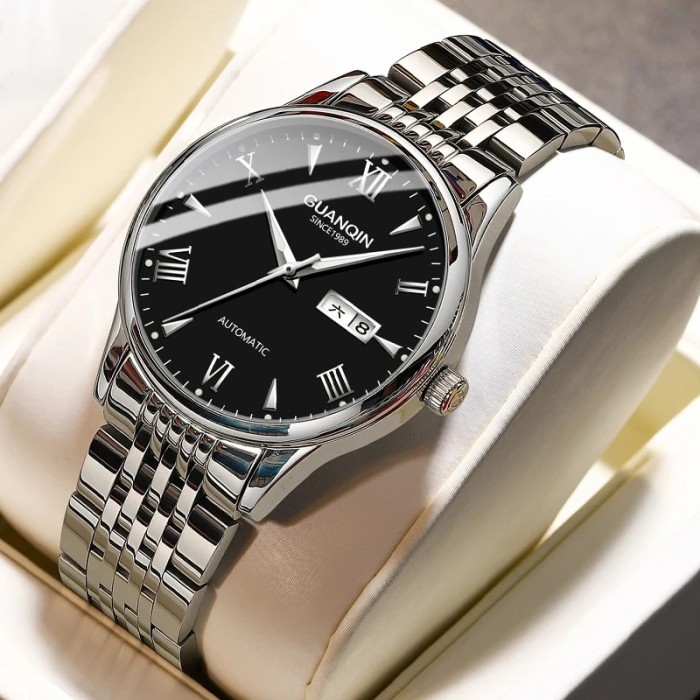 GUANQIN New Week Calendar Type Man watch 50M Waterproof Luxury