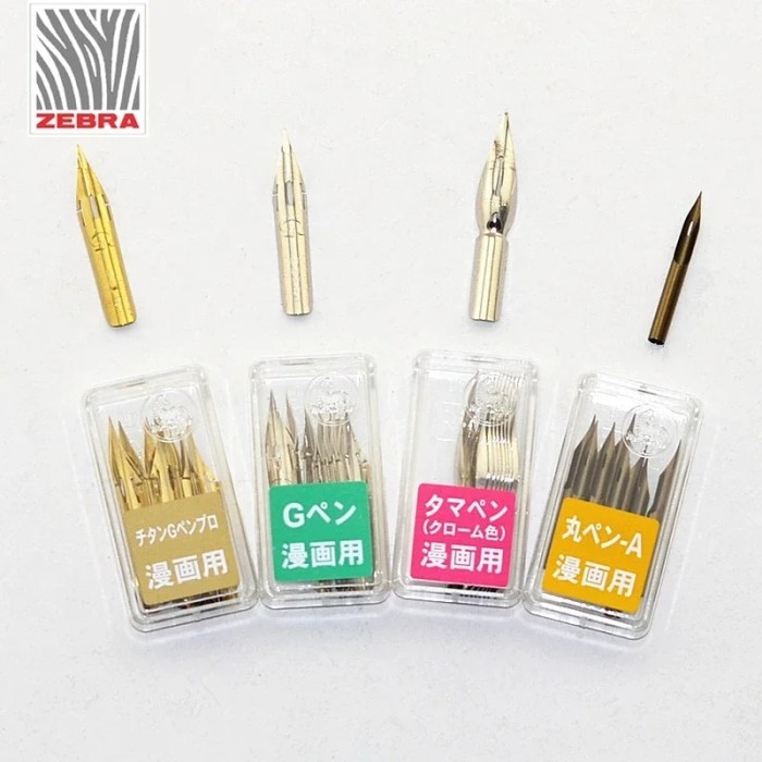 5 Pieces Zebra G Pen Nib Cartoons Dip Pen Metal Manga Comic Drawing