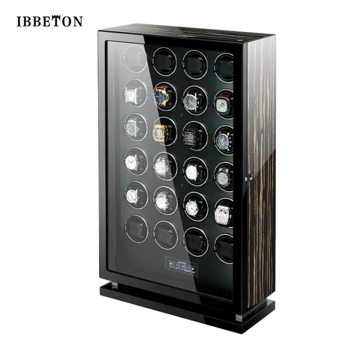 Automatic Watch Winder Luxury Wood Watch Safe Box Fingerprint Unlock