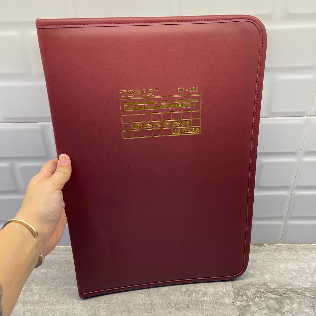 

TOP-888 DOCUMEN KEEPER 20F / 40F / 60F / MAP DOKUMEN KULIT / MAP RESLETING / MAP FOLIO BAHAN KULIT / TEMPAT KERTAS FOLIO KULIT / TEMPAT KERTAS / DOCUMEN MAP